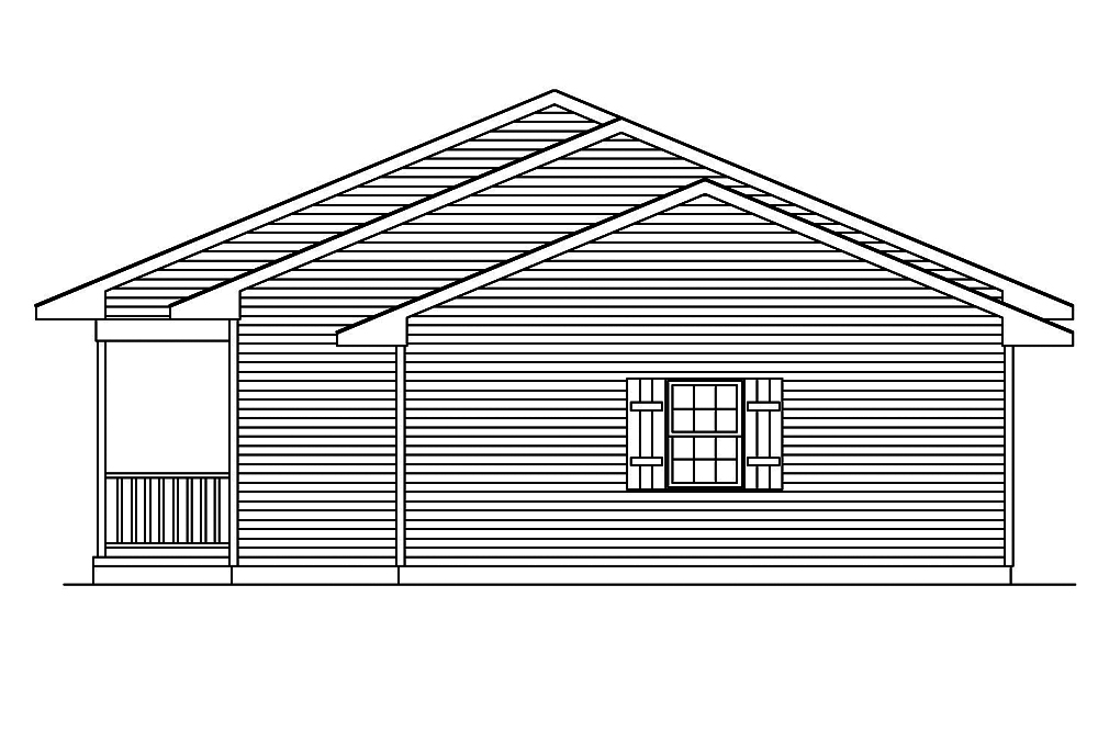 Home Plan Right Elevation of this 3-Bedroom,1344 Sq Ft Plan -138-1372