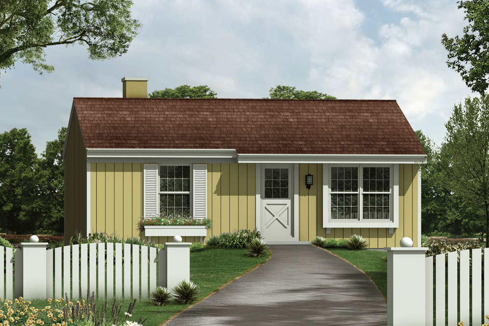 Front elevation of Country home (ThePlanCollection: House Plan #138-1383)