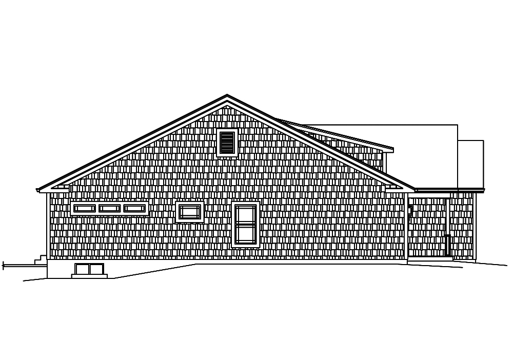 Home Plan Left Elevation of this 3-Bedroom,1762 Sq Ft Plan -138-1398