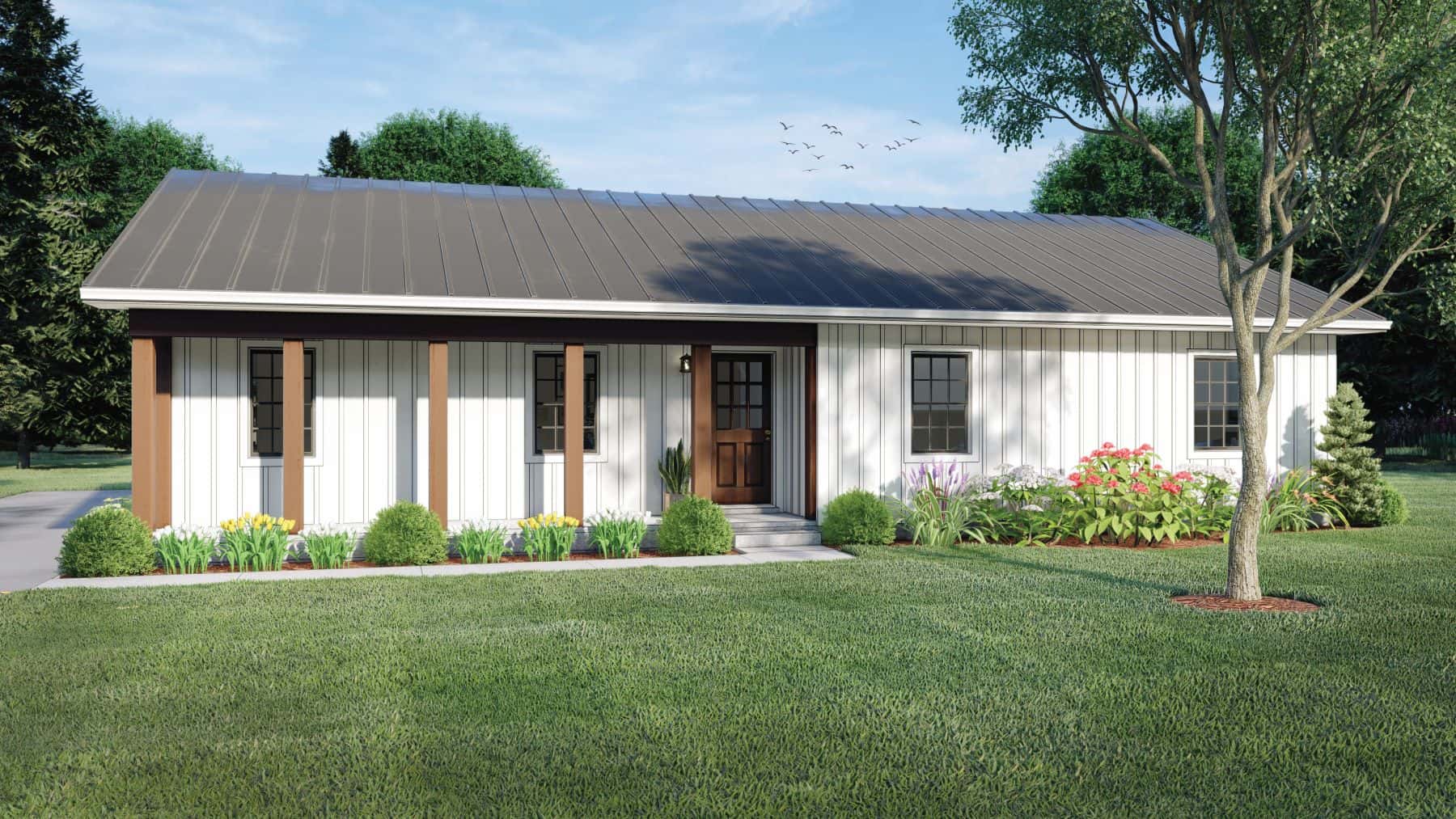 Front View of this 3-Bedroom,1400 Sq Ft Plan -138-1429
