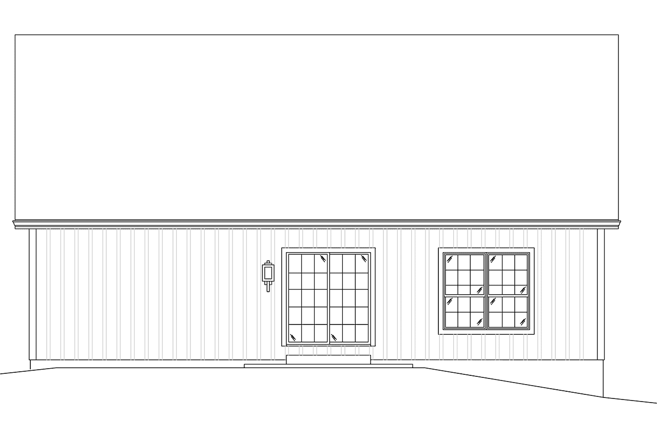 Home Plan Rear Elevation of this 3-Bedroom,1762 Sq Ft Plan -138-1430