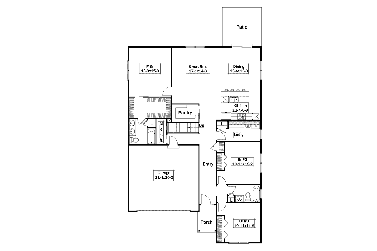 Main Level of Country Plan #138-1431