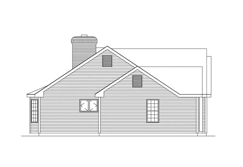 Home Plan Left Elevation of this 3-Bedroom,1605 Sq Ft Plan -138-1432