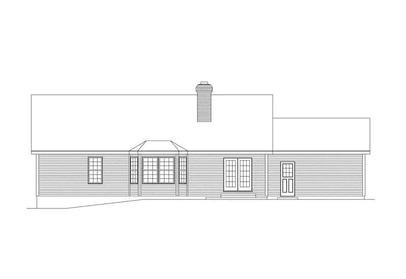 Home Plan Rear Elevation of this 3-Bedroom,1605 Sq Ft Plan -138-1432