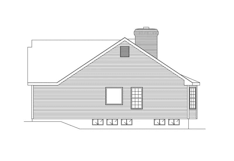 Home Plan Right Elevation of this 3-Bedroom,1605 Sq Ft Plan -138-1432