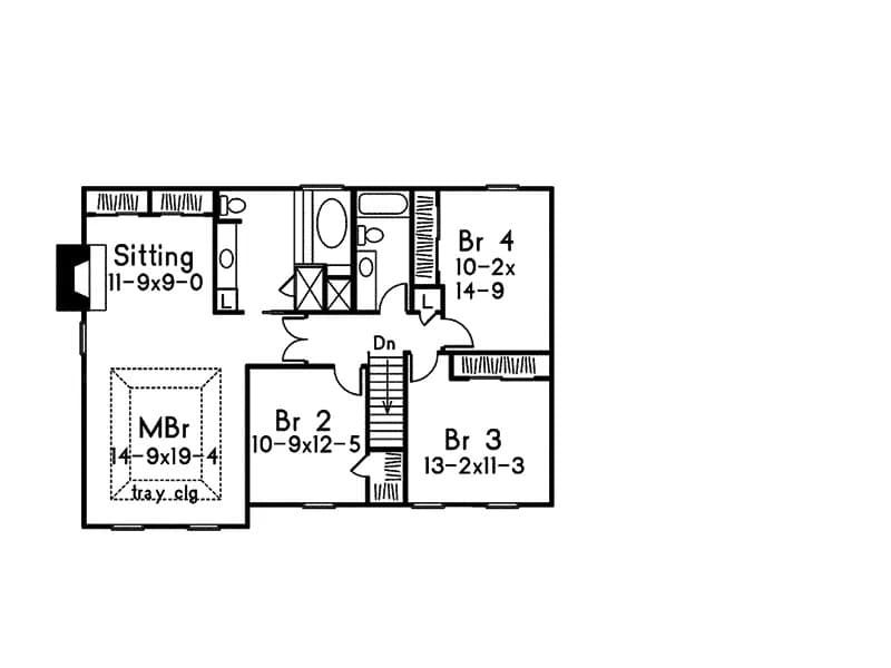 Upper Level of Traditional Plan #138-1434