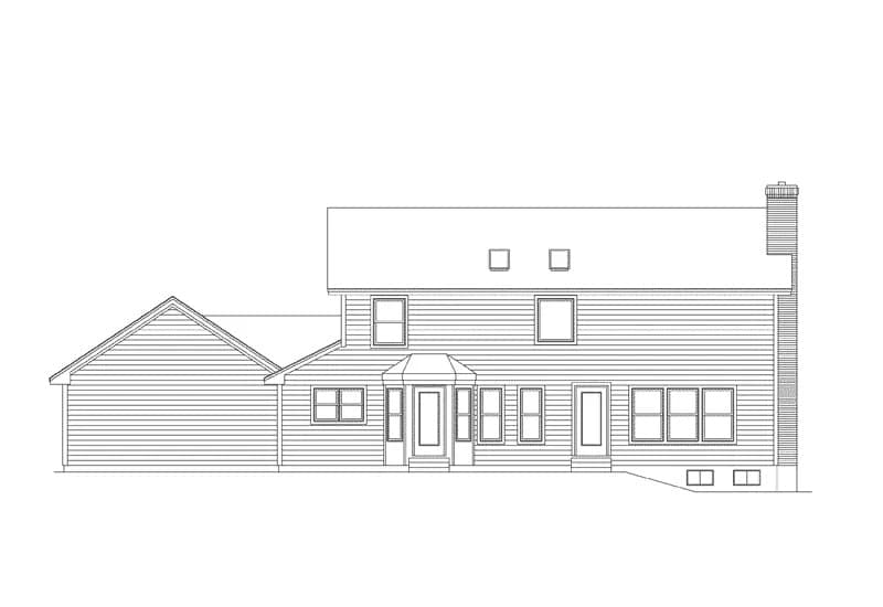 Home Plan Rear Elevation of this 4-Bedroom,2820 Sq Ft Plan -138-1434