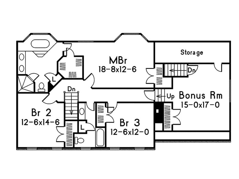 Upper Level of Colonial Plan #138-1435