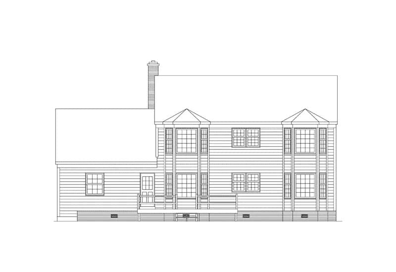 Home Plan Rear Elevation of this 3-Bedroom,2498 Sq Ft Plan -138-1435