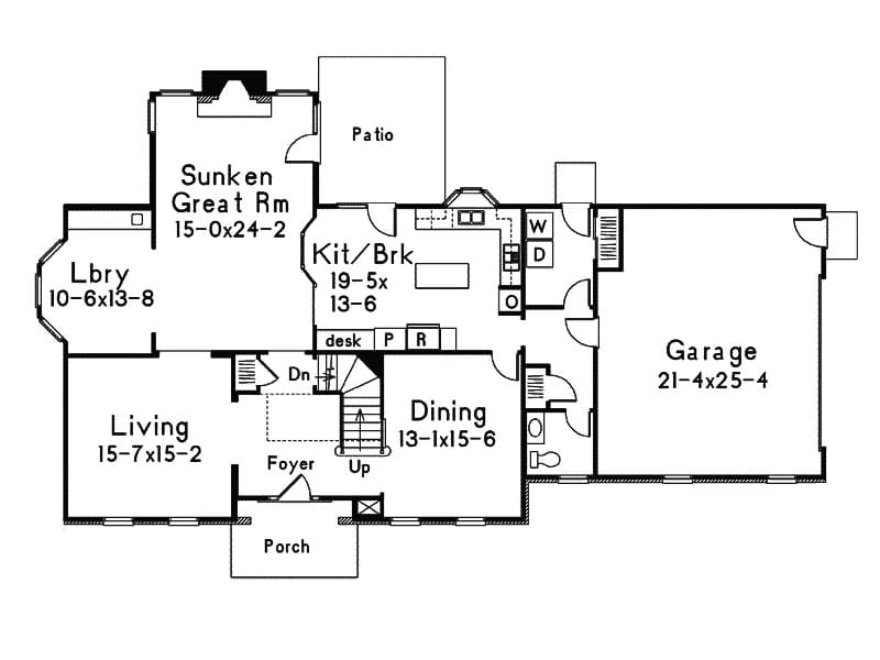 Main Level of Georgian Plan #138-1436
