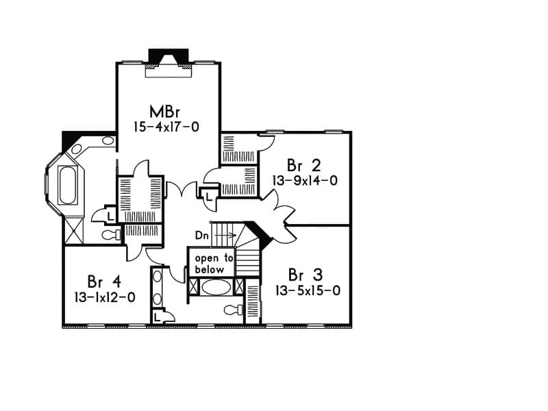 Upper Level of Georgian Plan #138-1436