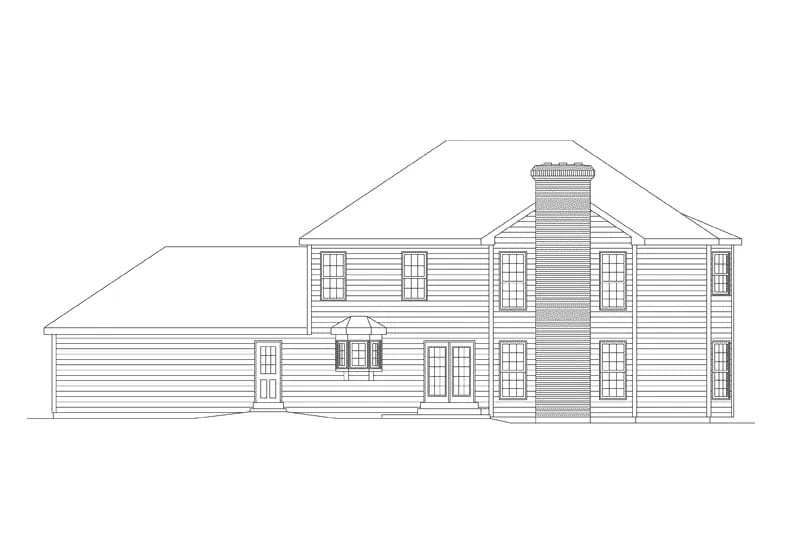 Home Plan Rear Elevation of this 4-Bedroom,3200 Sq Ft Plan -138-1436