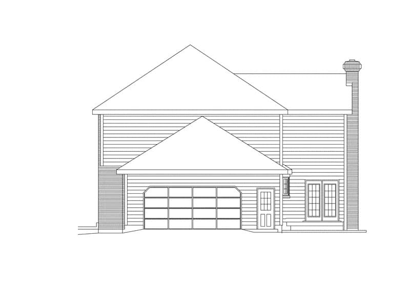 Home Plan Right Elevation of this 4-Bedroom,3200 Sq Ft Plan -138-1436