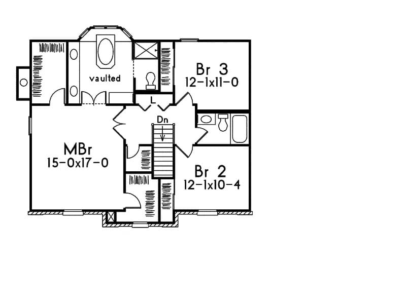Upper Level of Georgian Plan #138-1437