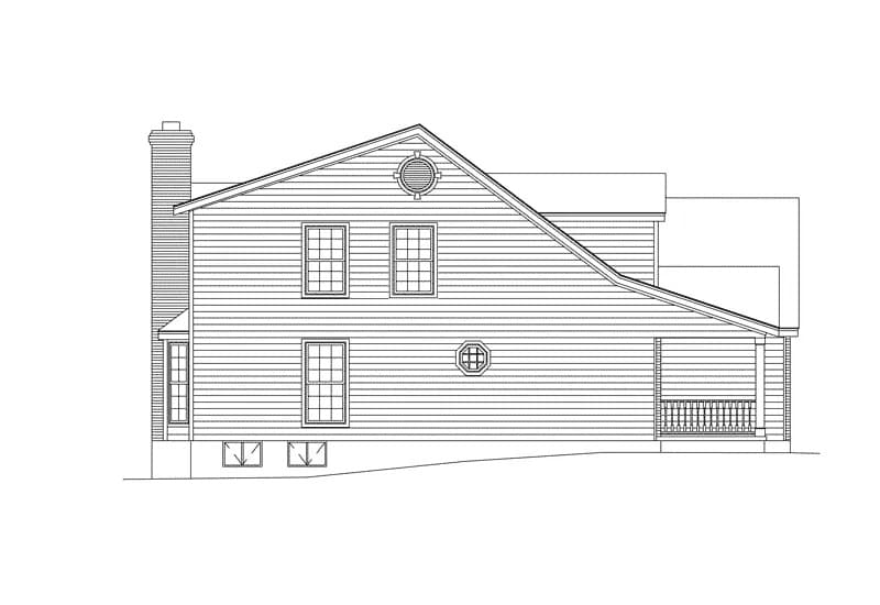 Home Plan Left Elevation of this 4-Bedroom,2847 Sq Ft Plan -138-1438