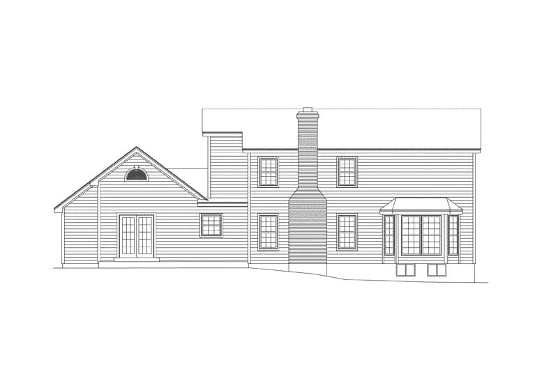 Home Plan Rear Elevation of this 4-Bedroom,2847 Sq Ft Plan -138-1438