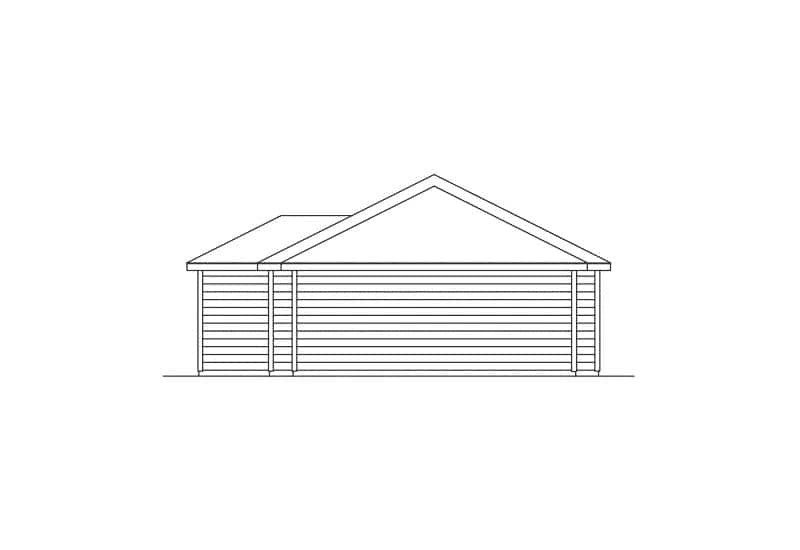 Home Plan Left Elevation of this 3-Bedroom,1416 Sq Ft Plan -138-1440