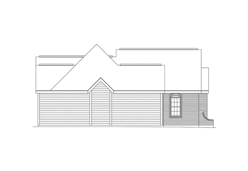 Home Plan Left Elevation of this 3-Bedroom,1375 Sq Ft Plan -138-1443