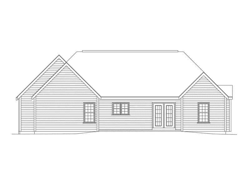 Home Plan Rear Elevation of this 3-Bedroom,1375 Sq Ft Plan -138-1443