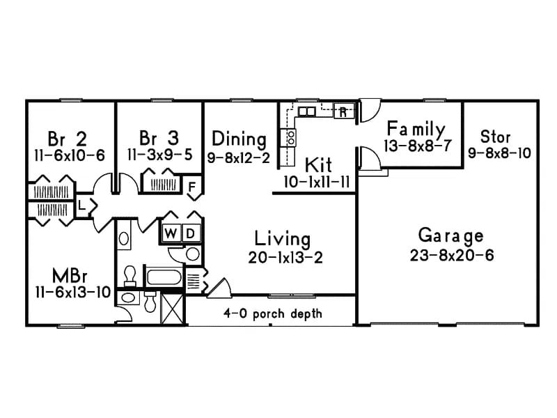 Main Level of Rustic Plan #138-1444