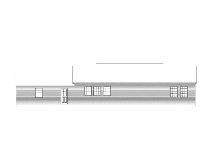 Home Plan Rear Elevation of this 3-Bedroom,1400 Sq Ft Plan -138-1445