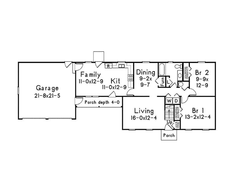 Main Level of Rustic Plan #138-1446