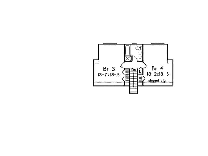 Upper Level of Rustic Plan #138-1446
