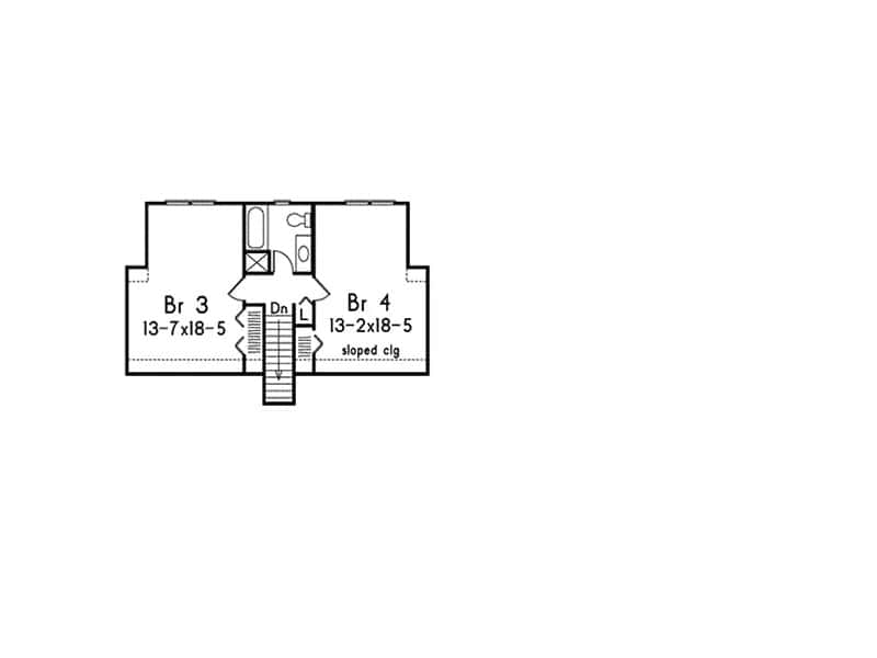 Upper Level of Farmhouse Plan #138-1447