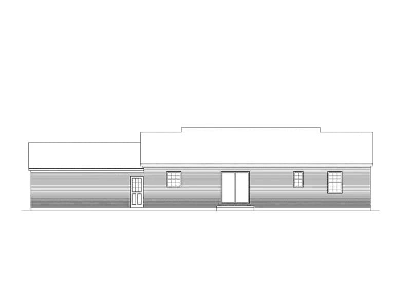 Home Plan Rear Elevation of this 3-Bedroom,1344 Sq Ft Plan -138-1448