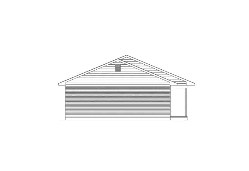 Home Plan Left Elevation of this 3-Bedroom,1344 Sq Ft Plan -138-1448