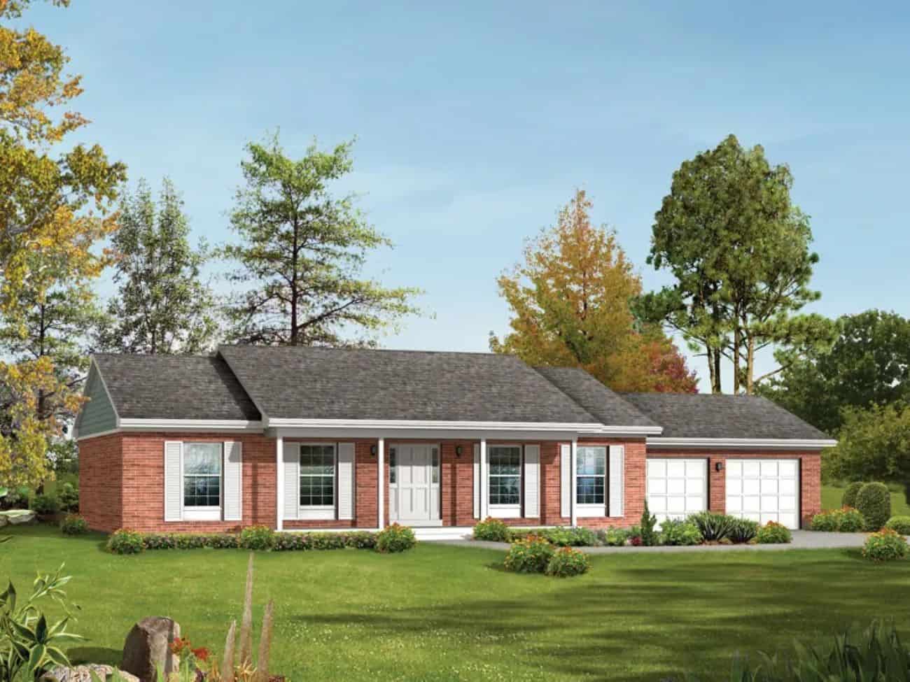 Front elevation of Rustic home (ThePlanCollection: House Plan #138-1448)
