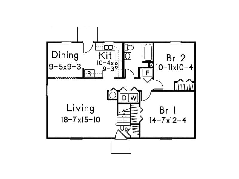 Main Level of Cape Cod Plan #138-1449
