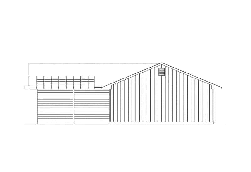 Home Plan Right Elevation of this 3-Bedroom,1504 Sq Ft Plan -138-1451