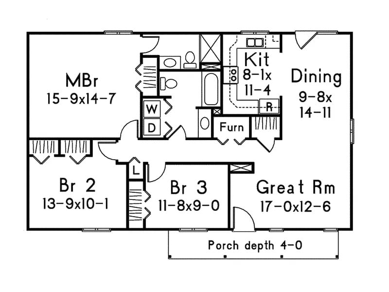 Main Level of Modern Farmhouse Plan #138-1452