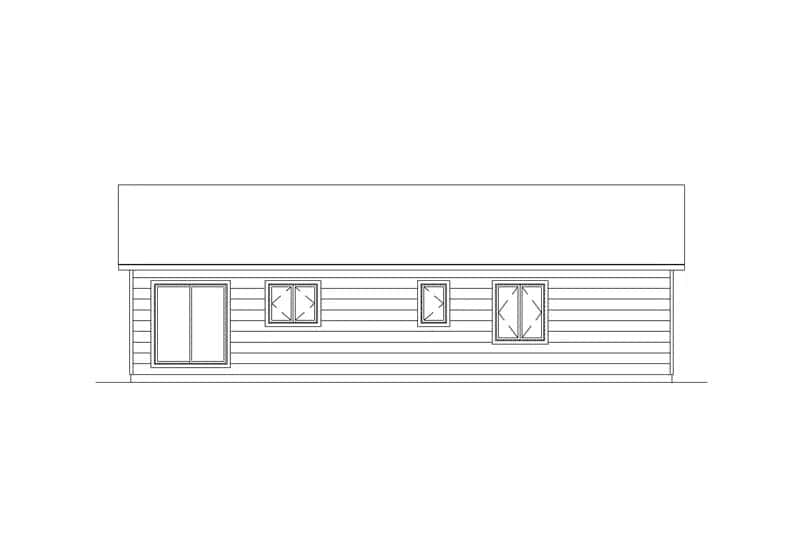 Home Plan Rear Elevation of this 3-Bedroom,1288 Sq Ft Plan -138-1452