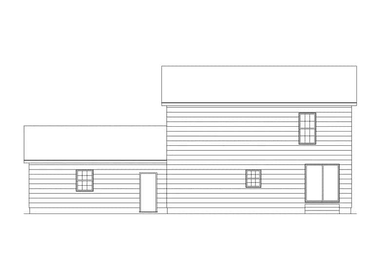 Home Plan Rear Elevation of this 3-Bedroom,1664 Sq Ft Plan -138-1453