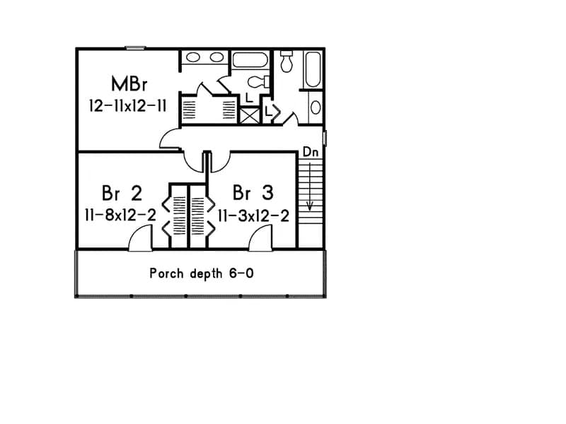 Upper Level of Modern Farmhouse Plan #138-1454