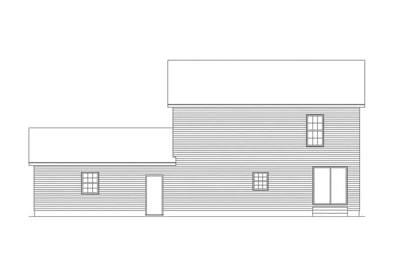 Home Plan Rear Elevation of this 3-Bedroom,1664 Sq Ft Plan -138-1454