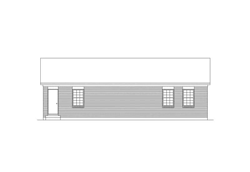 Home Plan Rear Elevation of this 3-Bedroom,1160 Sq Ft Plan -138-1458