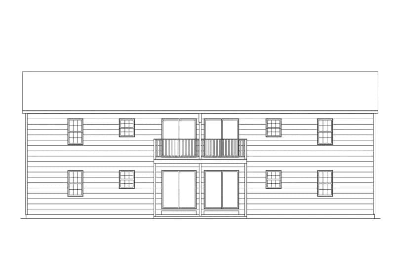 Home Plan Rear Elevation of this 8-Bedroom,3360 Sq Ft Plan -138-1459