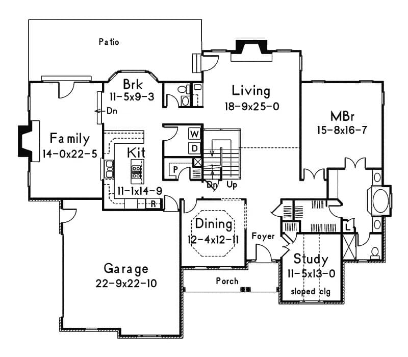 Main Level of Rustic Plan #138-1460
