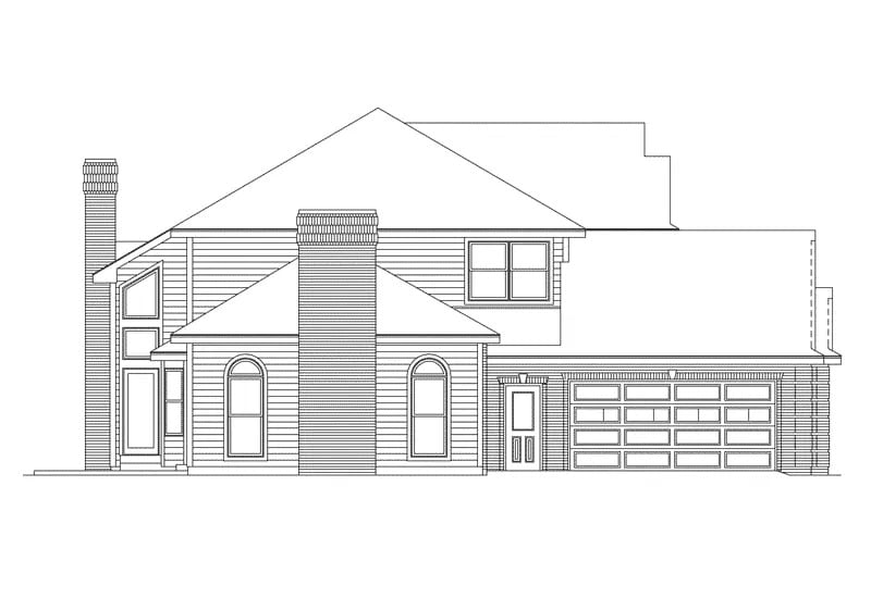 Home Plan Left Elevation of this 4-Bedroom,3357 Sq Ft Plan -138-1460