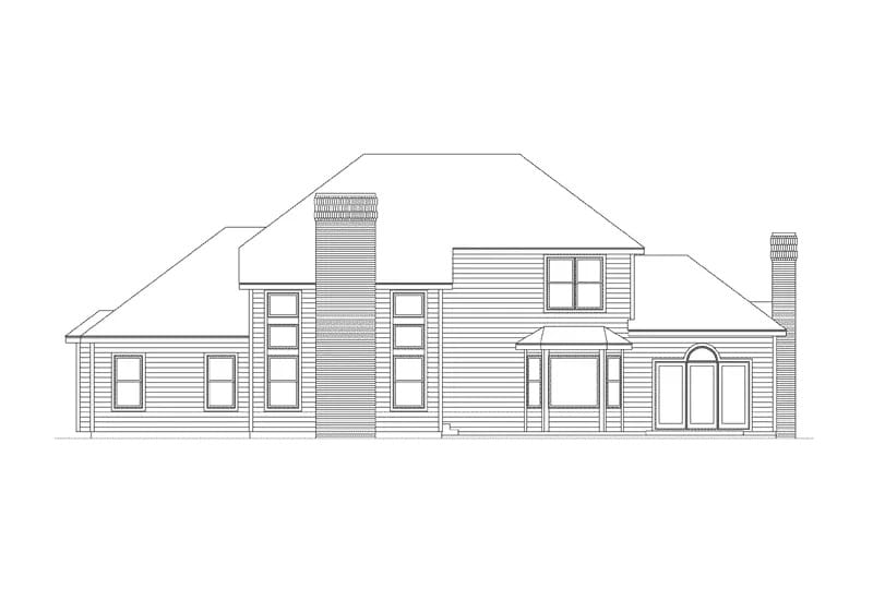 Home Plan Rear Elevation of this 4-Bedroom,3357 Sq Ft Plan -138-1460
