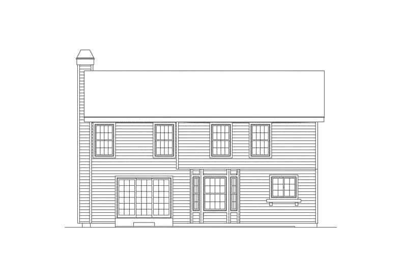 Home Plan Rear Elevation of this 4-Bedroom,1700 Sq Ft Plan -138-1462