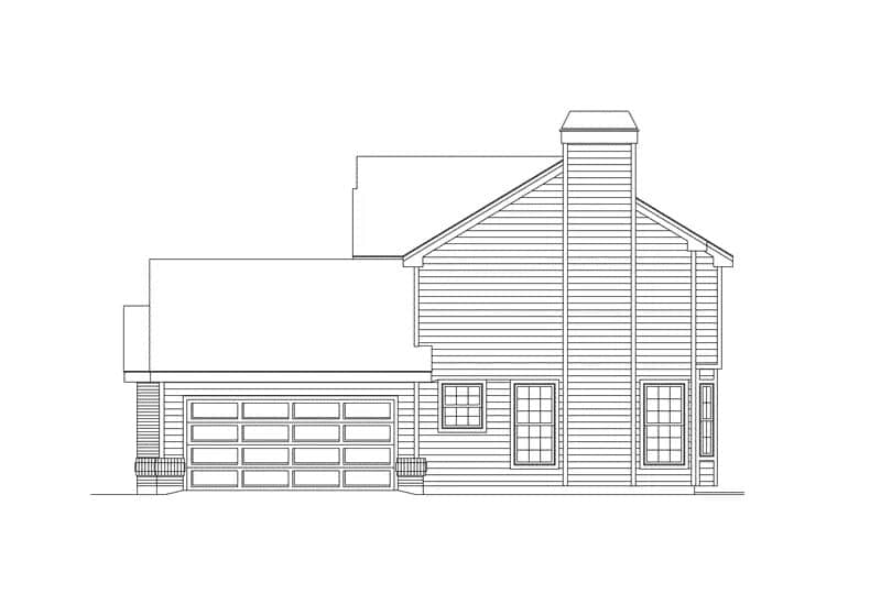 Home Plan Right Elevation of this 4-Bedroom,1700 Sq Ft Plan -138-1462