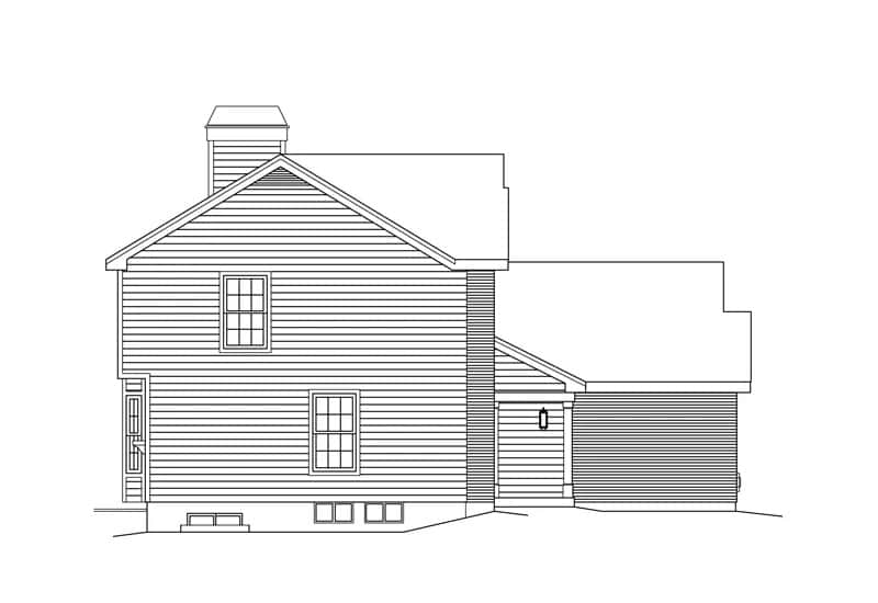 Home Plan Left Elevation of this 4-Bedroom,1700 Sq Ft Plan -138-1462