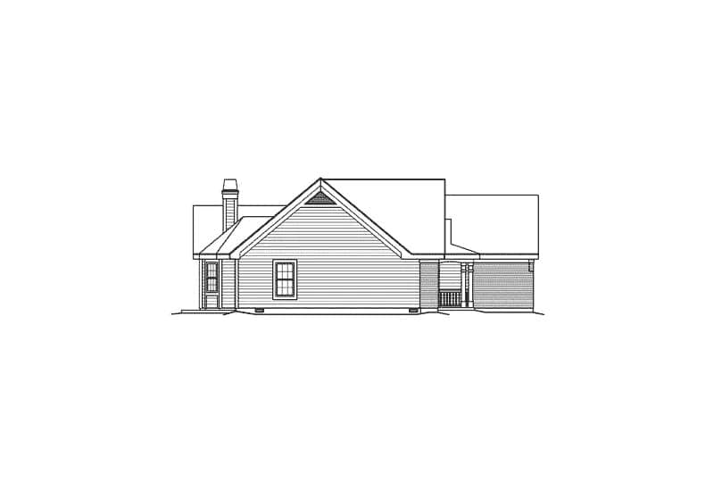 Home Plan Left Elevation of this 4-Bedroom,1741 Sq Ft Plan -138-1463