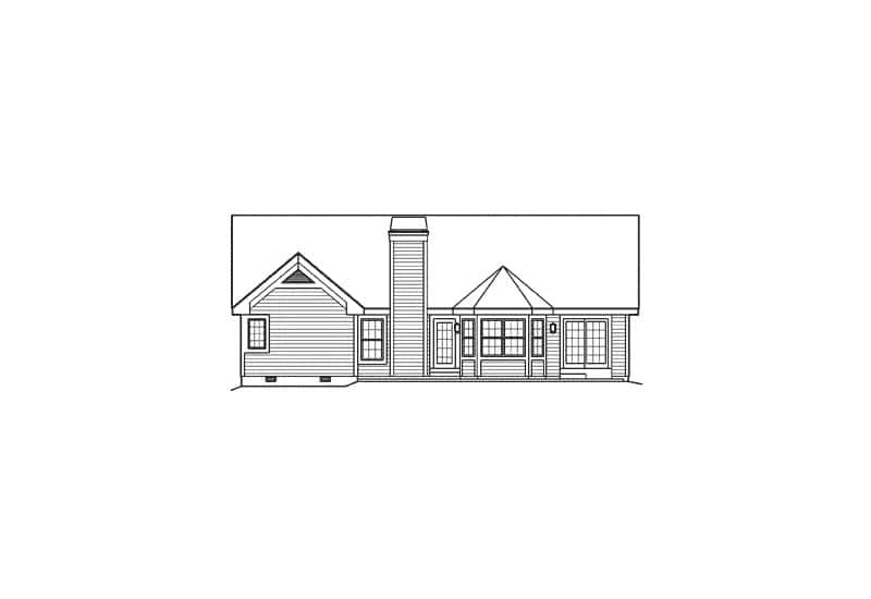 Home Plan Rear Elevation of this 4-Bedroom,1741 Sq Ft Plan -138-1463