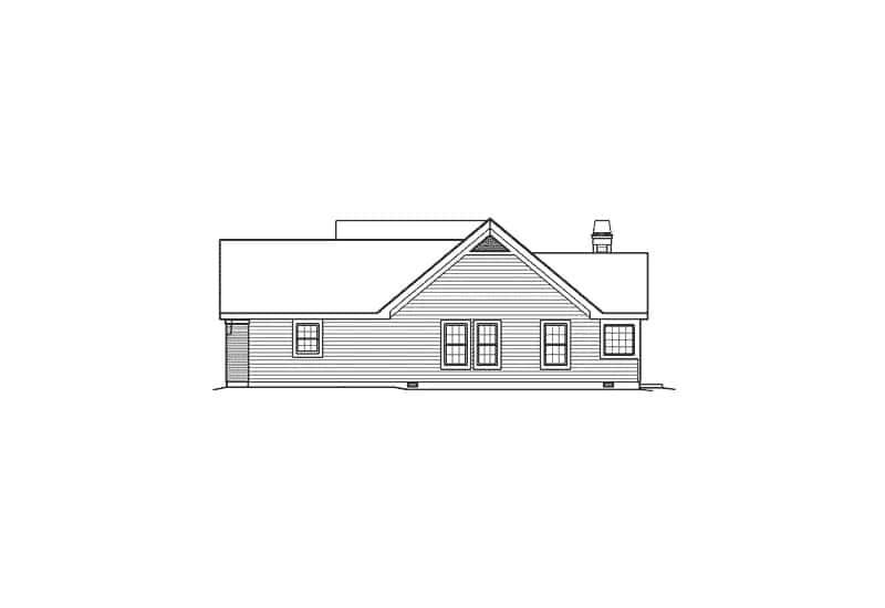 Home Plan Right Elevation of this 4-Bedroom,1741 Sq Ft Plan -138-1463