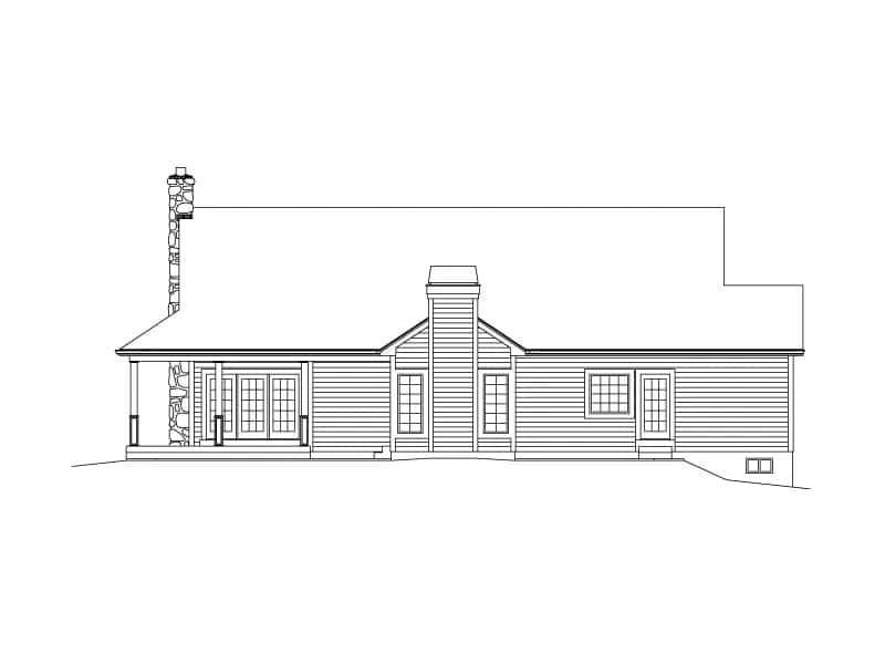Home Plan Rear Elevation of this 3-Bedroom,2593 Sq Ft Plan -138-1464